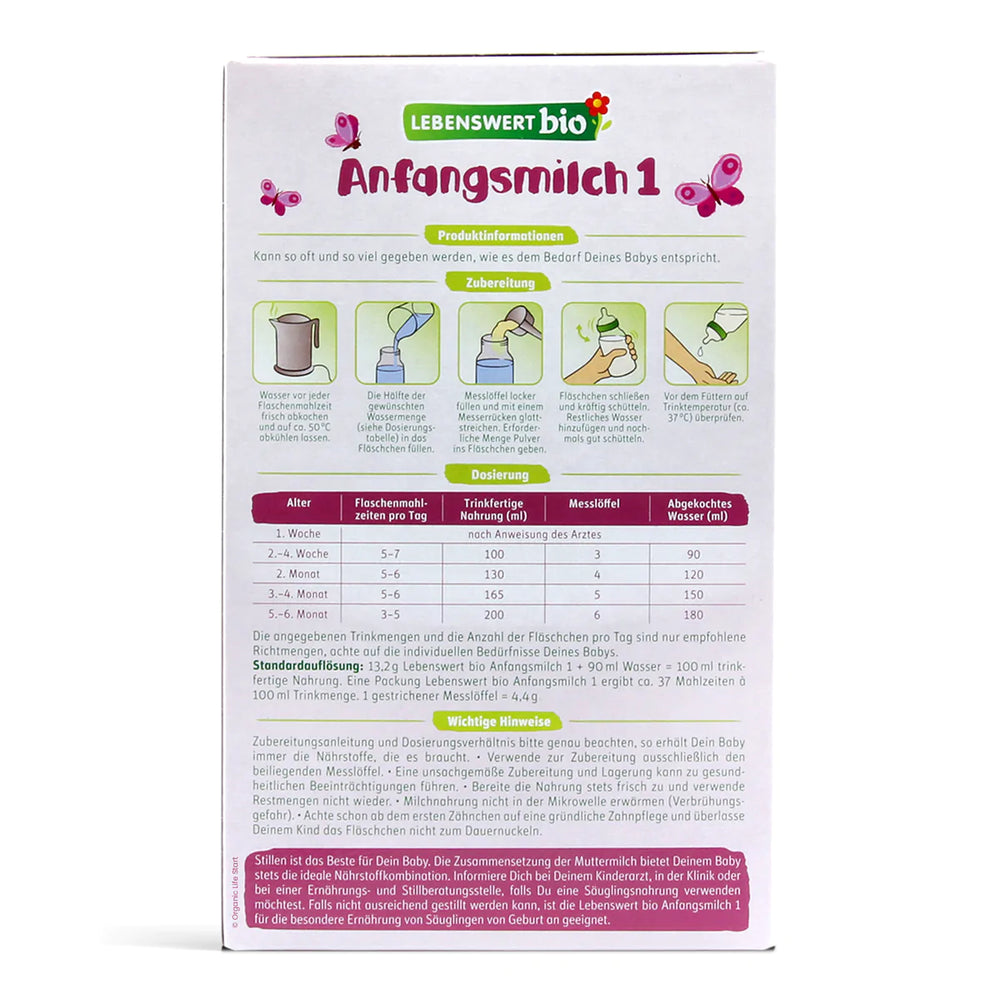 
                  
                    Lebenswert Anfangsmilch Stage 1 Organic Infant Milk Formula
                  
                