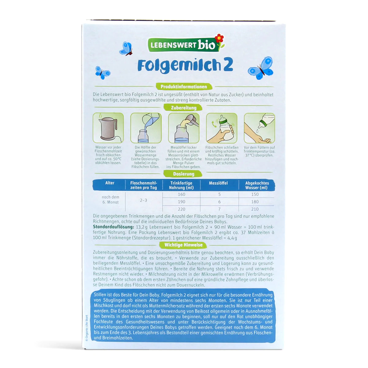 
                  
                    Lebenswert Folgemilch Stage 2 Organic Follow-On Infant Milk Formula
                  
                