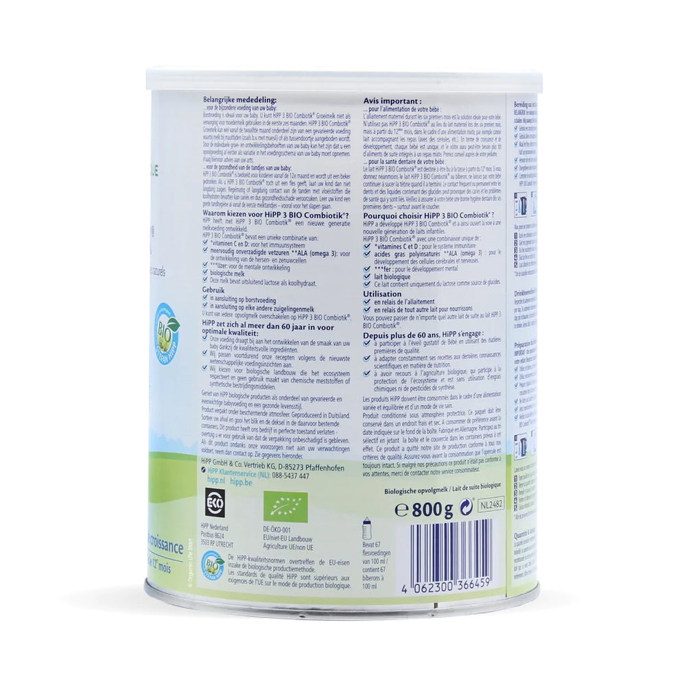 
                  
                    HiPP Dutch Stage 3 Combiotic Toddler Formula (800g)
                  
                